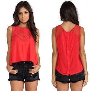 Free People | Shellshock Top in Poppy Red